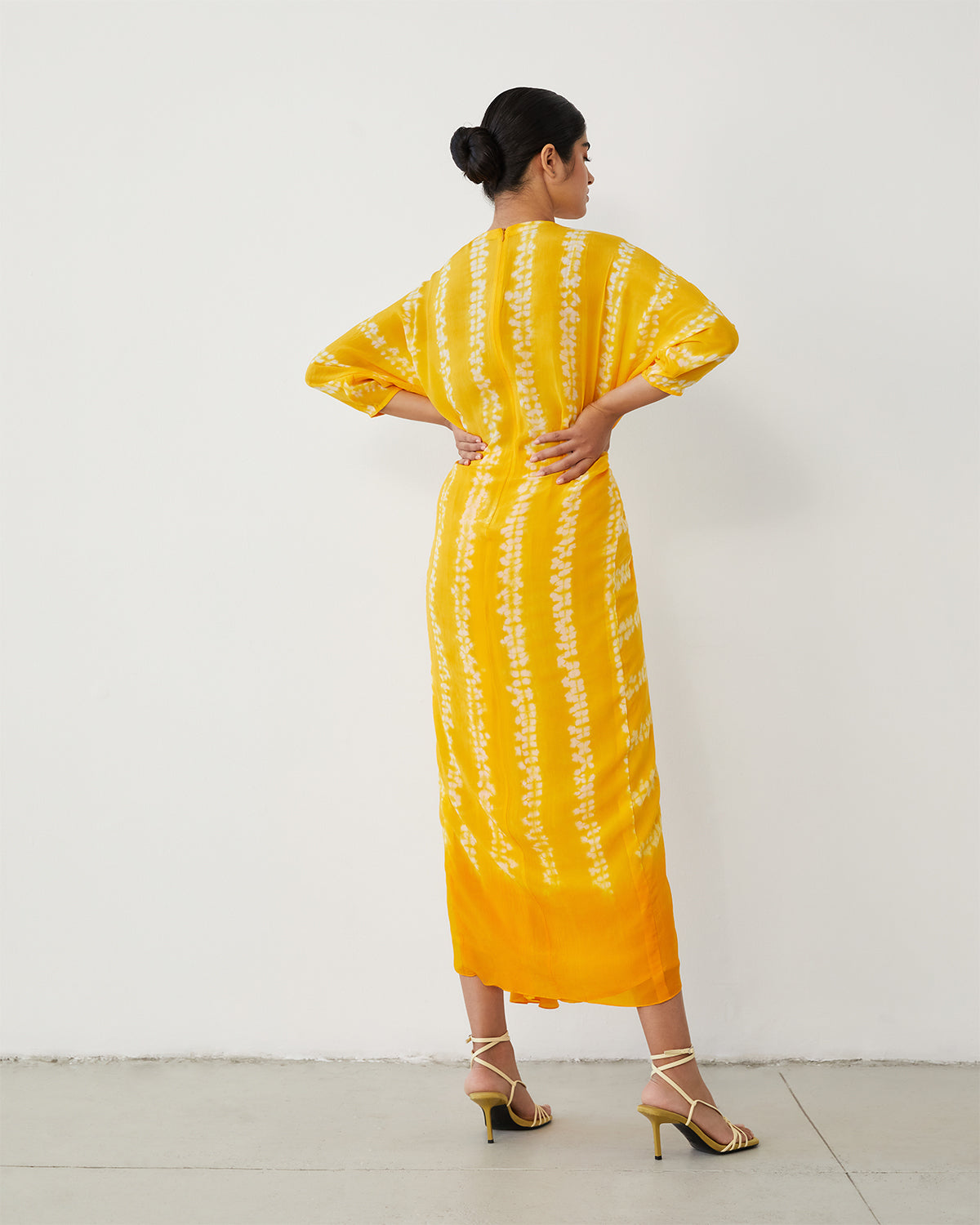 YELLOW SHIBORI DRESS