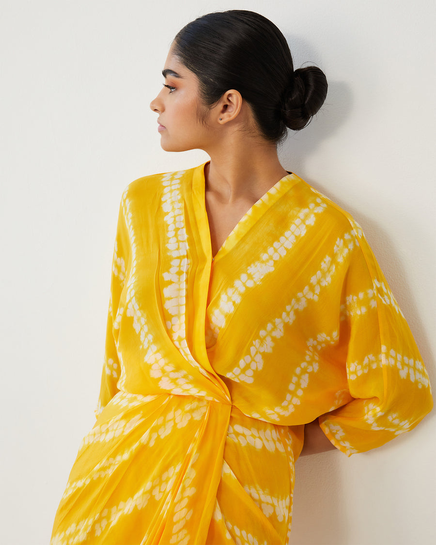 YELLOW SHIBORI DRESS
