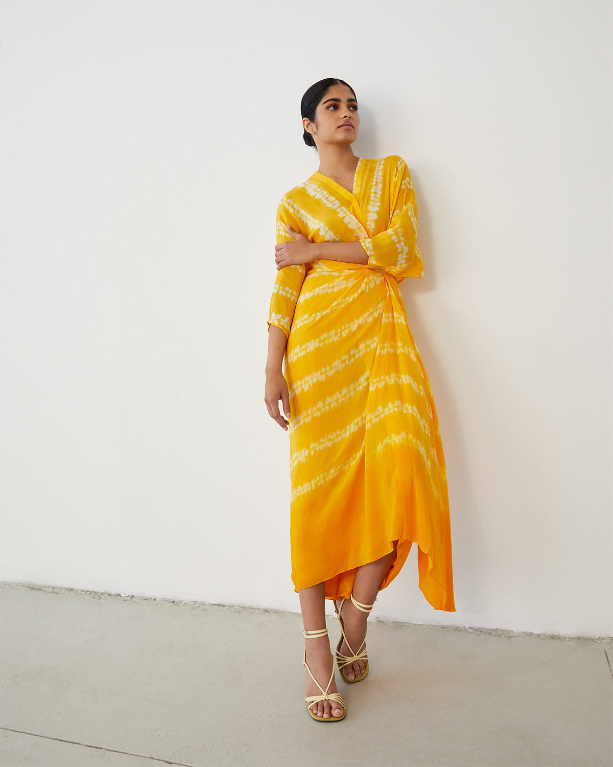 YELLOW SHIBORI DRESS