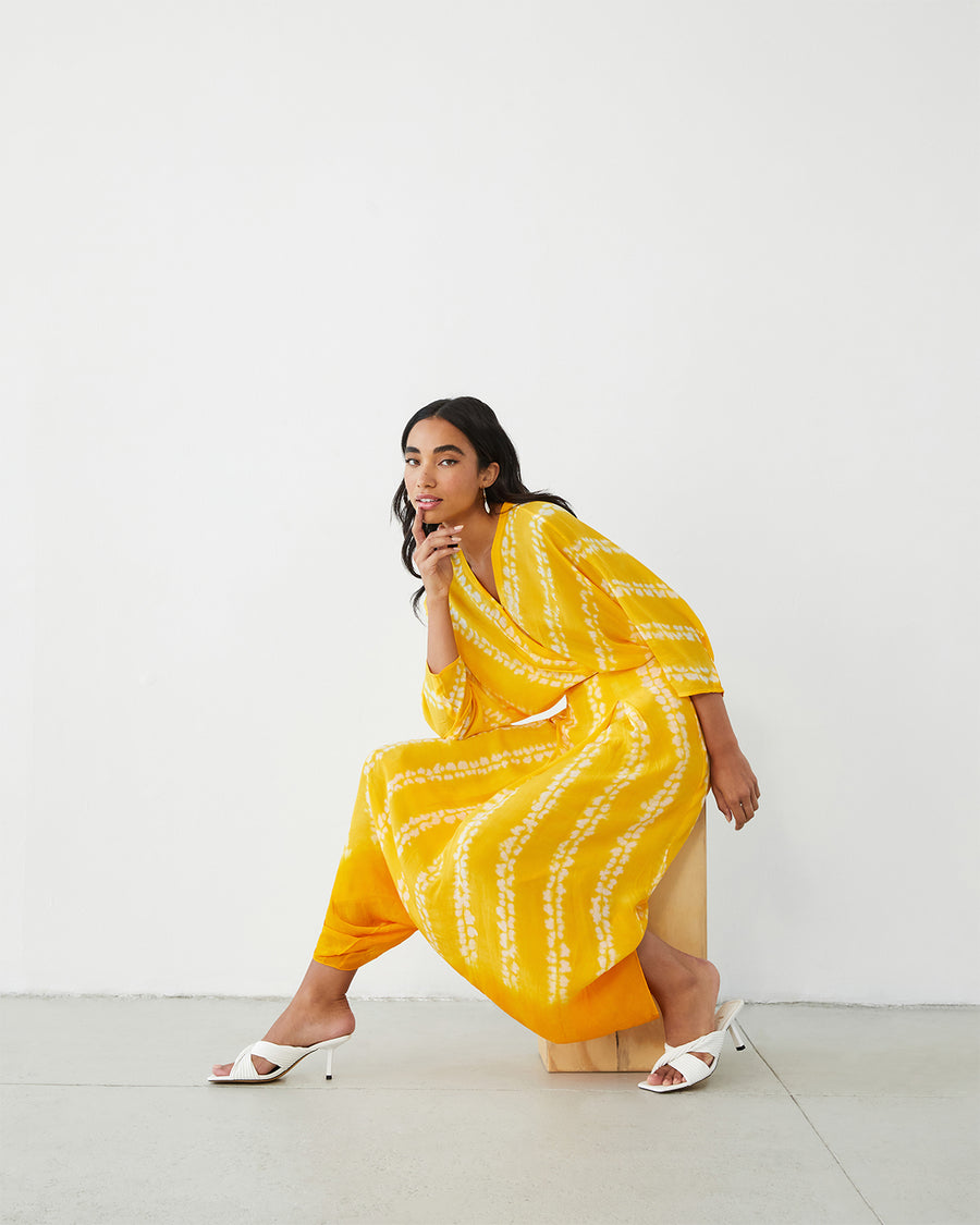 YELLOW SHIBORI JUMPSUIT